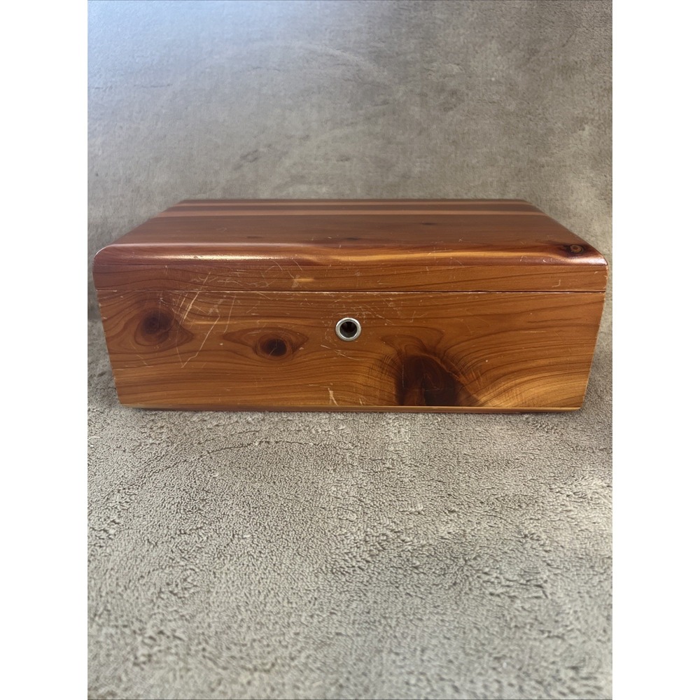 Vtg 1920s Lane Miniature Cedar Chest - R.B. Broyles Birmingham AL Address - Wood